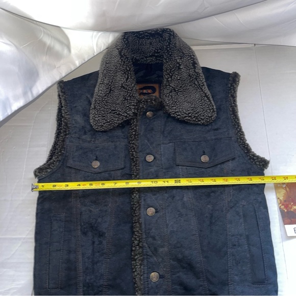 FoxRun Suede Womens Black Coat Jacket Size Small Five Buttons Side Pockets - Picture 6 of 7